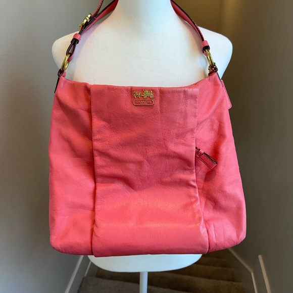 Coach Pink Leather Madison Isabelle Shoulder Bag Purse 21224 - Picture 3 of 14